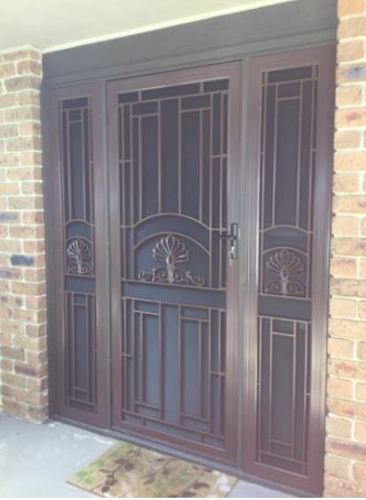 CAST DOOR WITH DVA ONE WAY MESH -Brown